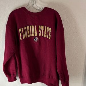 Vintage Florida State Women's Maroon Sweater SZ M Big Bold Embroidered Logo